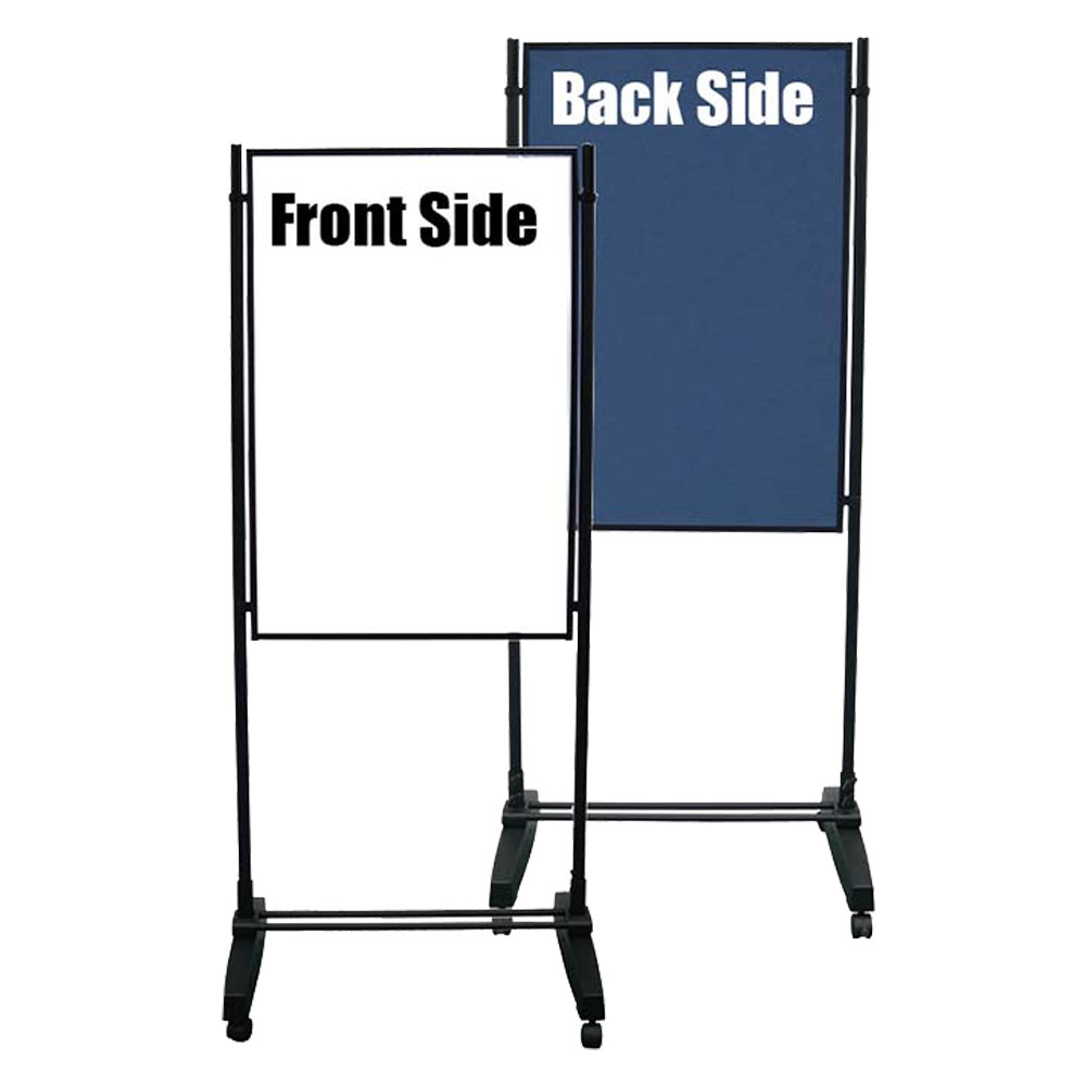 雙面展示架(直)-白板+藍布面(60x90cm)
