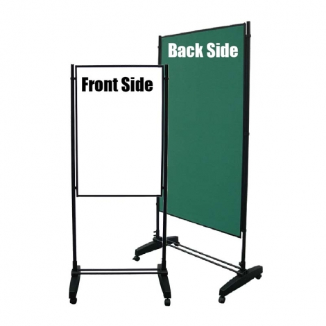 雙面展示架(直)-白板+綠面布(90x150cm)