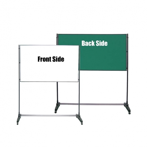 雙面展示架(橫)-白板+綠面布(150x90cm)